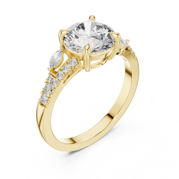 The Twist Shank Marquise Accent Ring