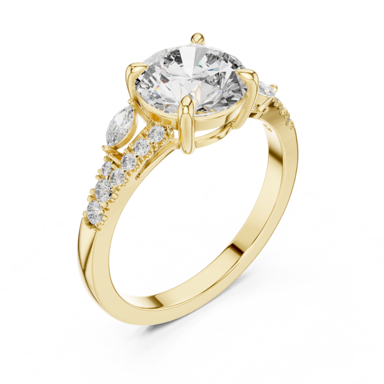 The Twist Shank Marquise Accent Ring