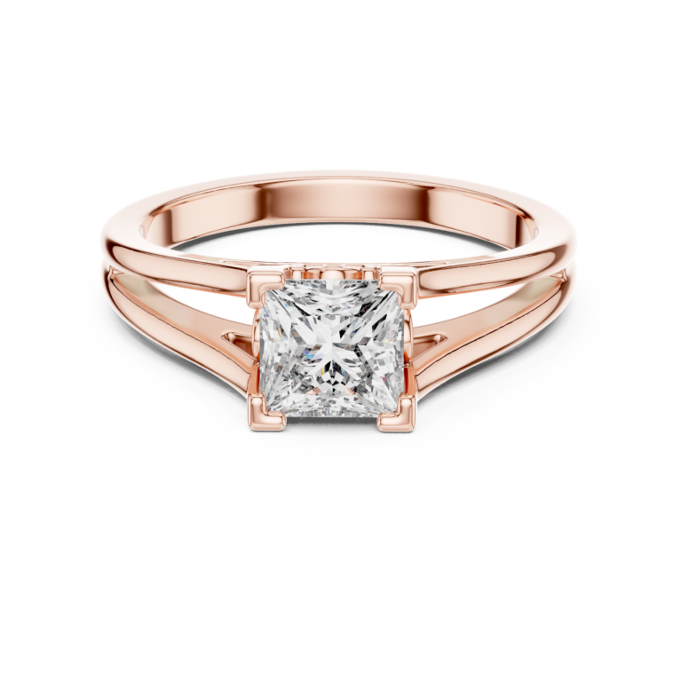 Architectural Princess Cut Lab Diamond Ring