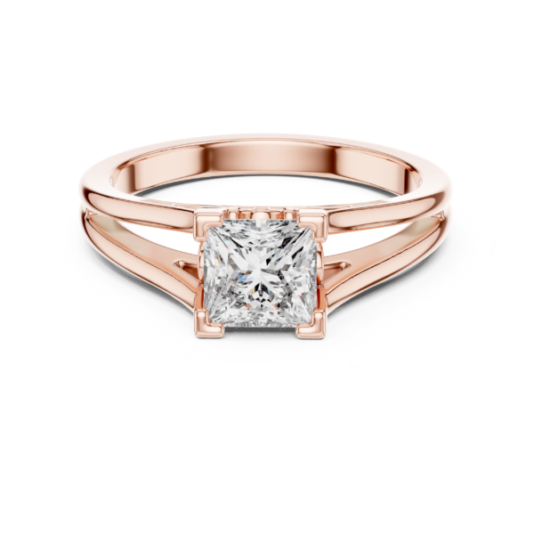 Architectural Princess Cut Lab Diamond Ring