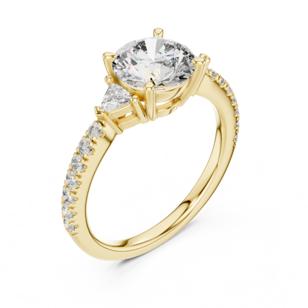 Tapered Round Lab Diamond Ring