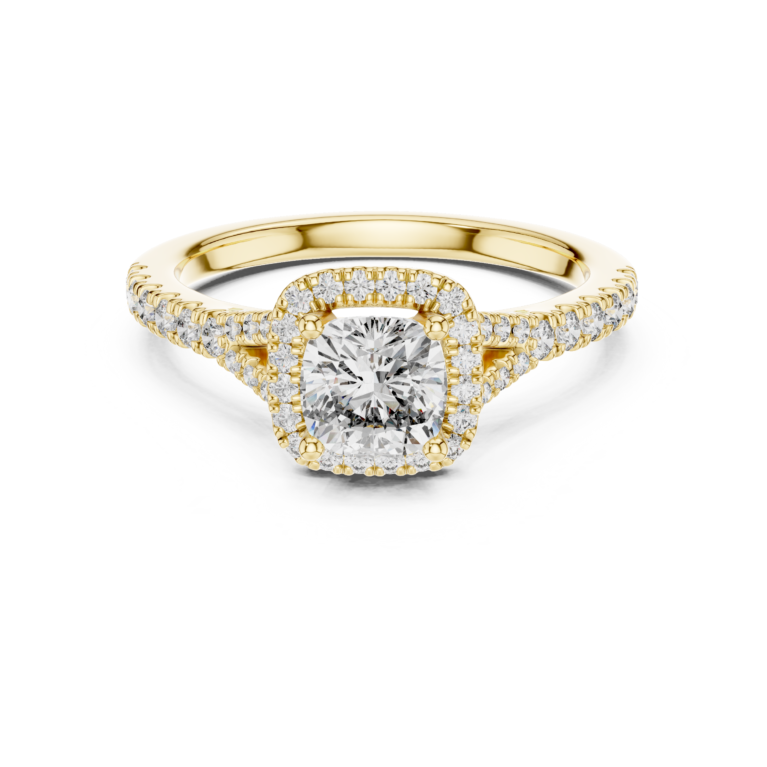 Graceful Round & Cushion Lab Diamond Ring