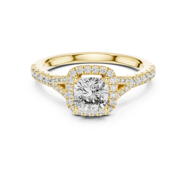 Graceful Round & Cushion Lab Diamond Ring