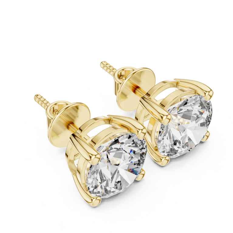 Eternal Rose: Round Lab-Grown Diamond Stud Earrings