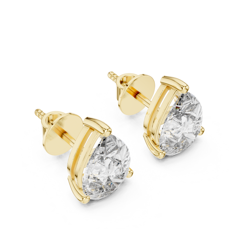 The Golden Teardrop: Pear Cut Lab-Grown Diamond Studs