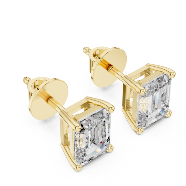 The Art Deco: Emerald Cut Diamond Stud Earrings