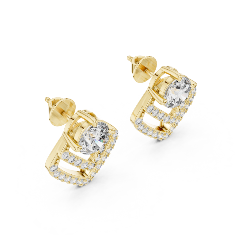 Art Deco V-Shaped Geometric Stud Earrings