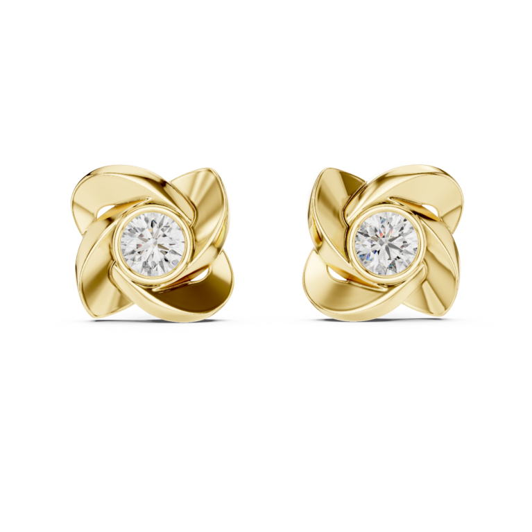 Romantic Petal-Wrap Diamond Style Earrings