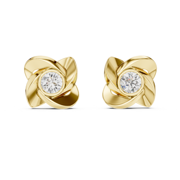 Romantic Petal-Wrap Diamond Style Earrings