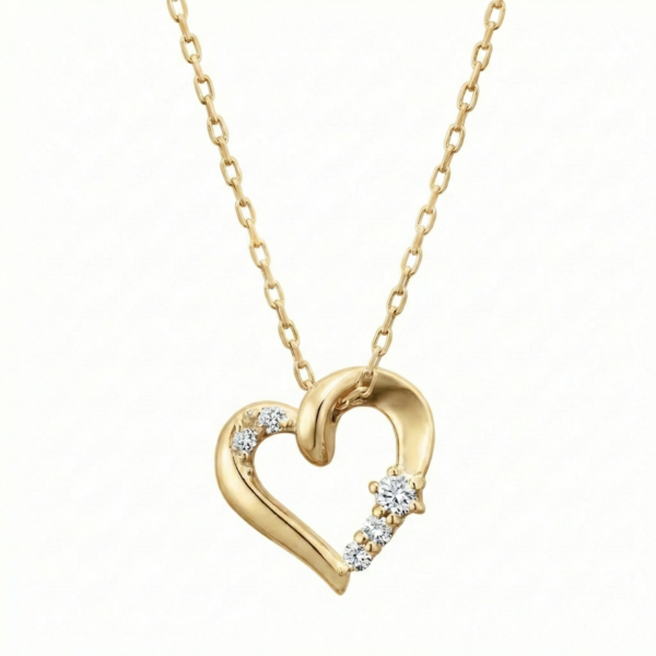 Curved Romance Rose Gold Necklace