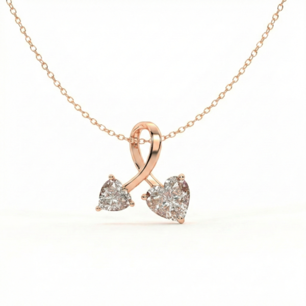 Sweet Drop Heart & Solitaire Necklace