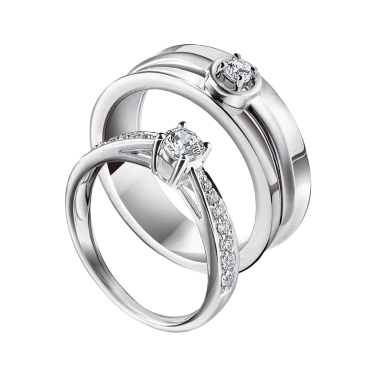 Classic Duo Solitaire Couple Band Set