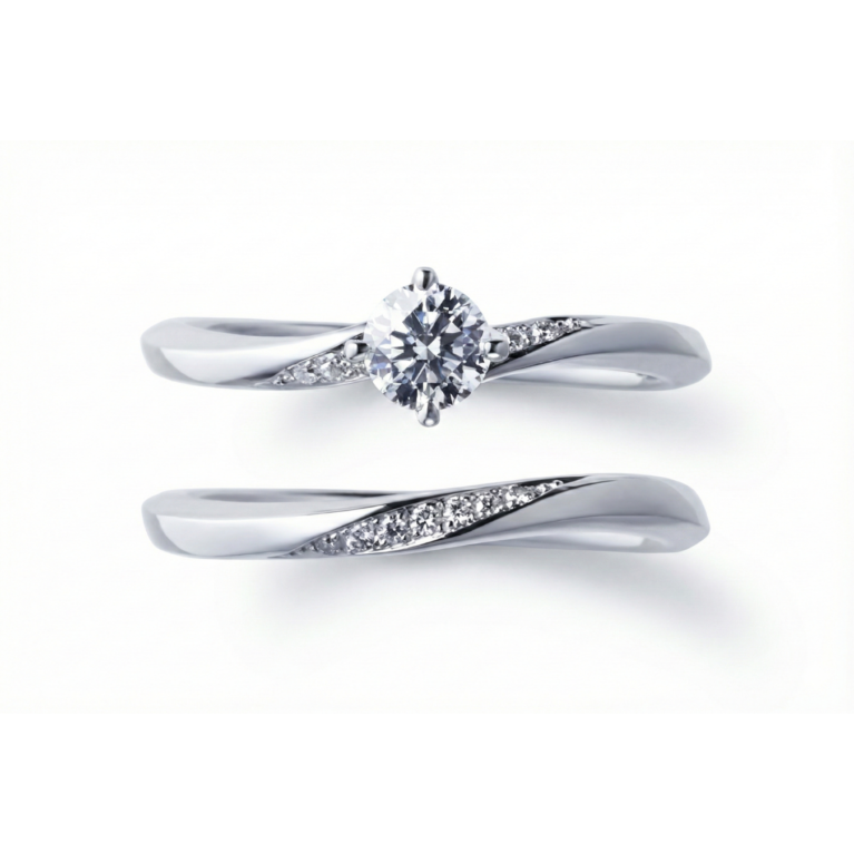 Eternal Twist Solitaire Couple Bands