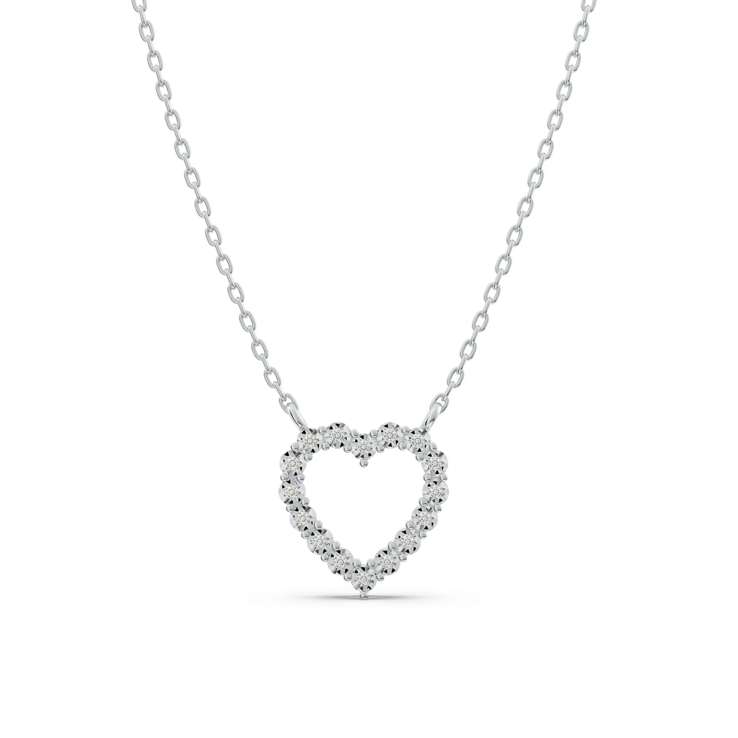 Open Heart Diamond Pendant