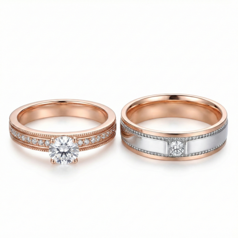 Forever Fusion Two-Tone Wedding Rings