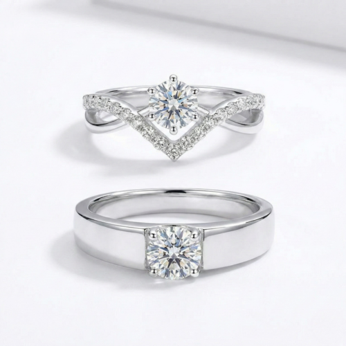 Radiant V-Guard Lab Grown Bridal Set