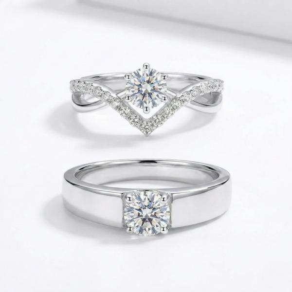 Radiant V-Guard Lab Grown Bridal Set