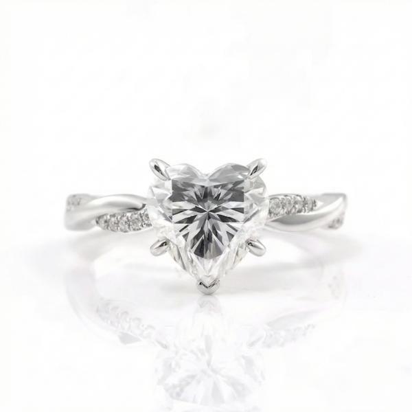 Cushion-Cut Diamond Ring with Solitaire Setting