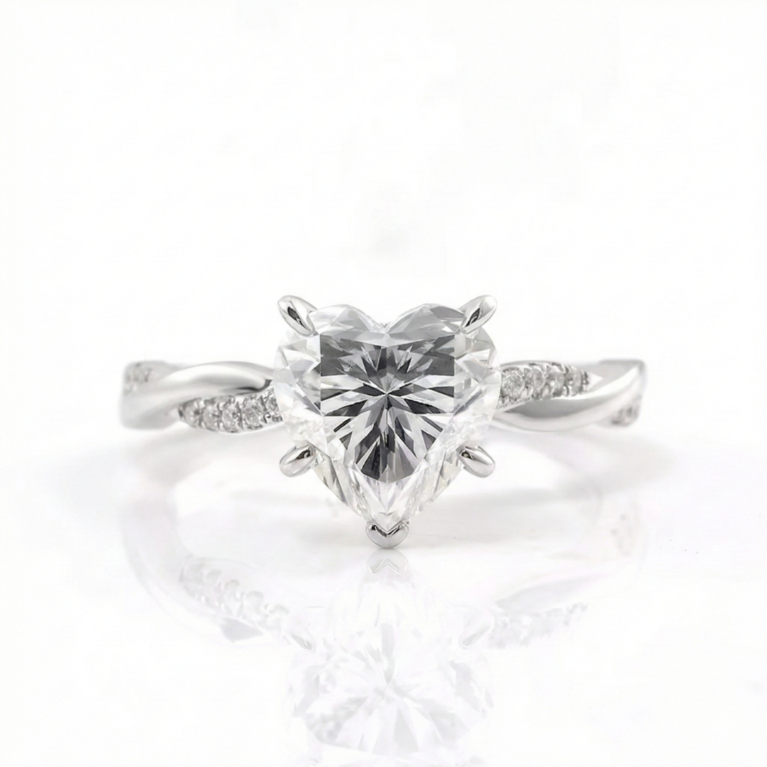 Cushion-Cut Diamond Ring with Solitaire Setting