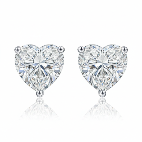 Sparkling Love Heart Solitaire Studs