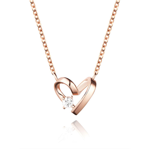 Minimal Romance Heart Solitaire Pendant