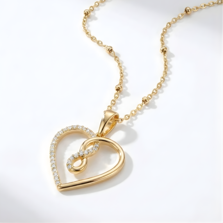 Infinite Heartbeat Gold Pendant Necklace